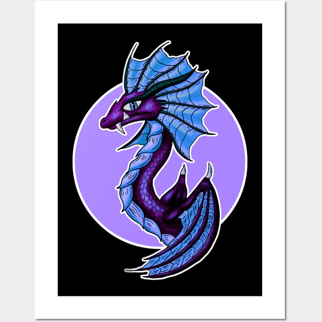 Dragon in the Circle Cartoon Wall Art by Squeeb Creative